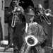 Caption: The Dirty Dozen Brass Band's Roger Lewis at a jazz funeral in 2010., Credit: Kim Welsh