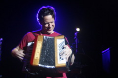 Caption: John Linnell of They Might Be Giants goes accordion-crazy at the Englert Theatre in Iowa City