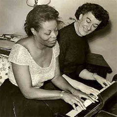 Caption: Piano Jazz host Marian McPartland with Mary Lou Williams back in 1953.