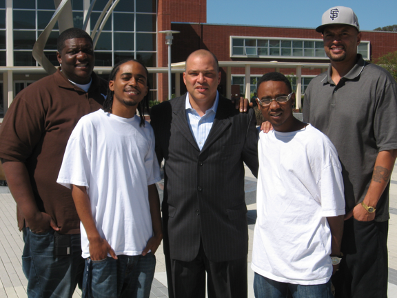 Caption: ONS staff and fellows. (L-R) Kevin Muccular, Rasheed Shepherd, DeVone Boggan, Shawn Morris, Sam Vaughn. , Credit: Photo by Callie Shanafelt