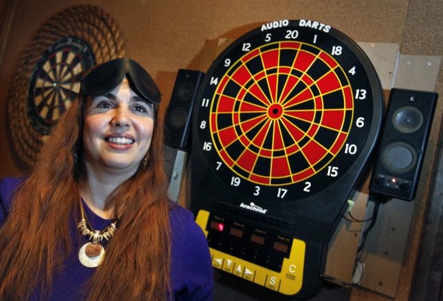 Caption: Sam Jasmine with the Audio Dart Master