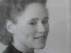 Caption: Viola Anglin, ca 1938, Leadore, Idaho