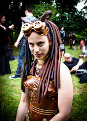 Caption: What would Jules Verne do? The Steampunk aesthetic combines elements of victorian fashion, sci-fi, and punk DIY., Credit: Photo by SoulStealer.co.uk