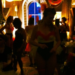 Caption: Back stage with the Brazen Belles