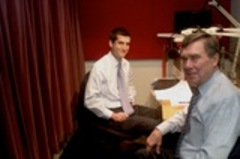 Caption: David Onek and Gil Kerlikowske in studio.