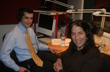 Caption: David Onek and Sunny Schwartz in studio.