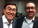 Caption: Mr. Toilet (aka Jack Sim) with Chief Sealth International High School social studies teacher Noah Zeichner, Credit: Sarah Stuteville