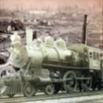 Caption: Montage: Chicago fire, train, Credit: Private Archive Photos
