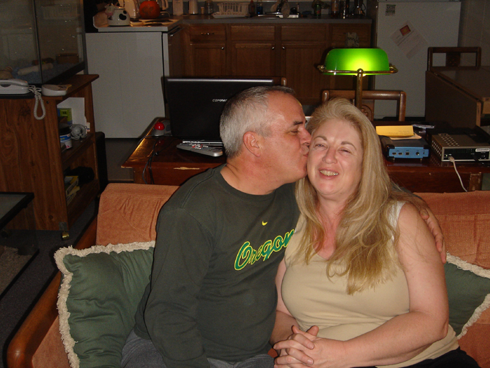 Caption: Veteran Larry Severs and his wife Pam.