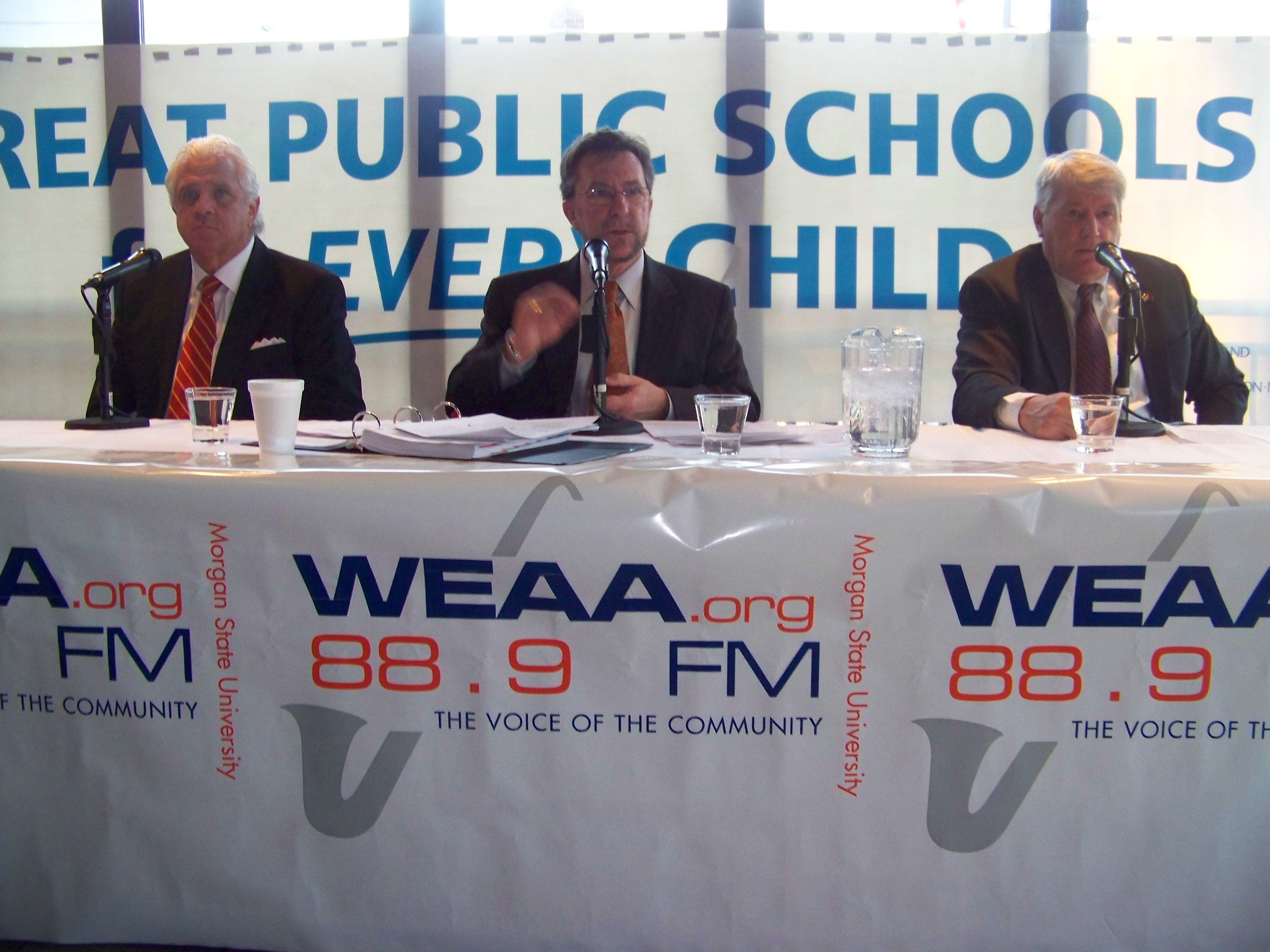 Caption: Senate President Miller, Marc Steiner, and Speaker Busch at the 6th Annual Annapolis Summit