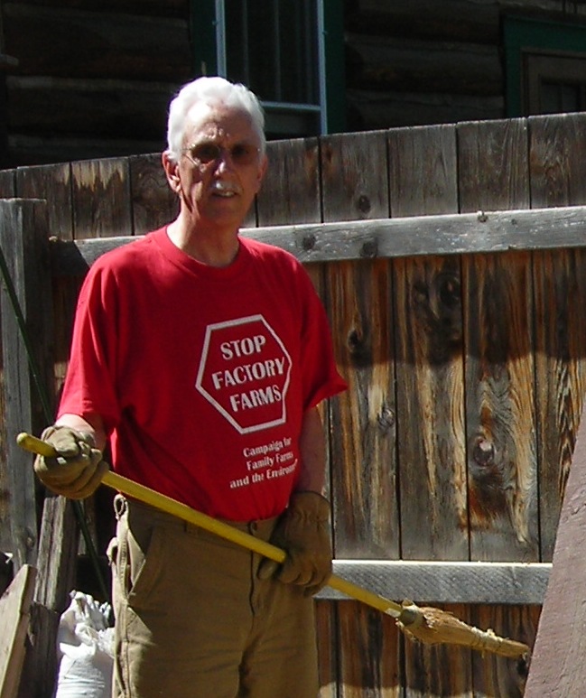 Caption: Bill King dusting his broom