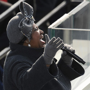 Caption: Aretha Franklin at the 2009 Inauguration, Credit: Robyn Beck/AFP