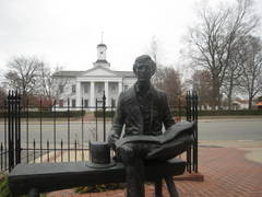 Caption: Lincoln statue in Vandalia, IL