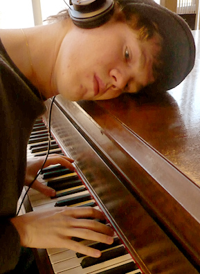 Caption: When Sam got sober, he taught himself the first nine measures of Beethoven's "Moonlight Sonata" by placing an ear on top of the piano and listening to a recording of the piece on his iPod with the other., Credit: Hillary Frank