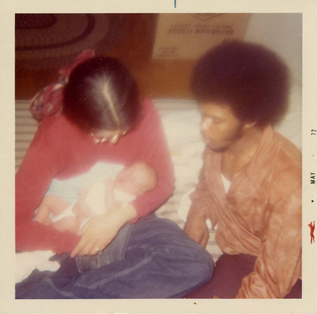 Caption: the producer with her parents