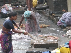 Caption: Laundry day in Dharavi, Credit: Kristin McHugh for the Stanley Foundation
