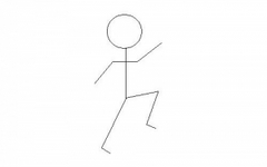 Caption: Artist's conception of New Portsmouth Man running from whatever may have caused his demise., Credit: Steve Carlson