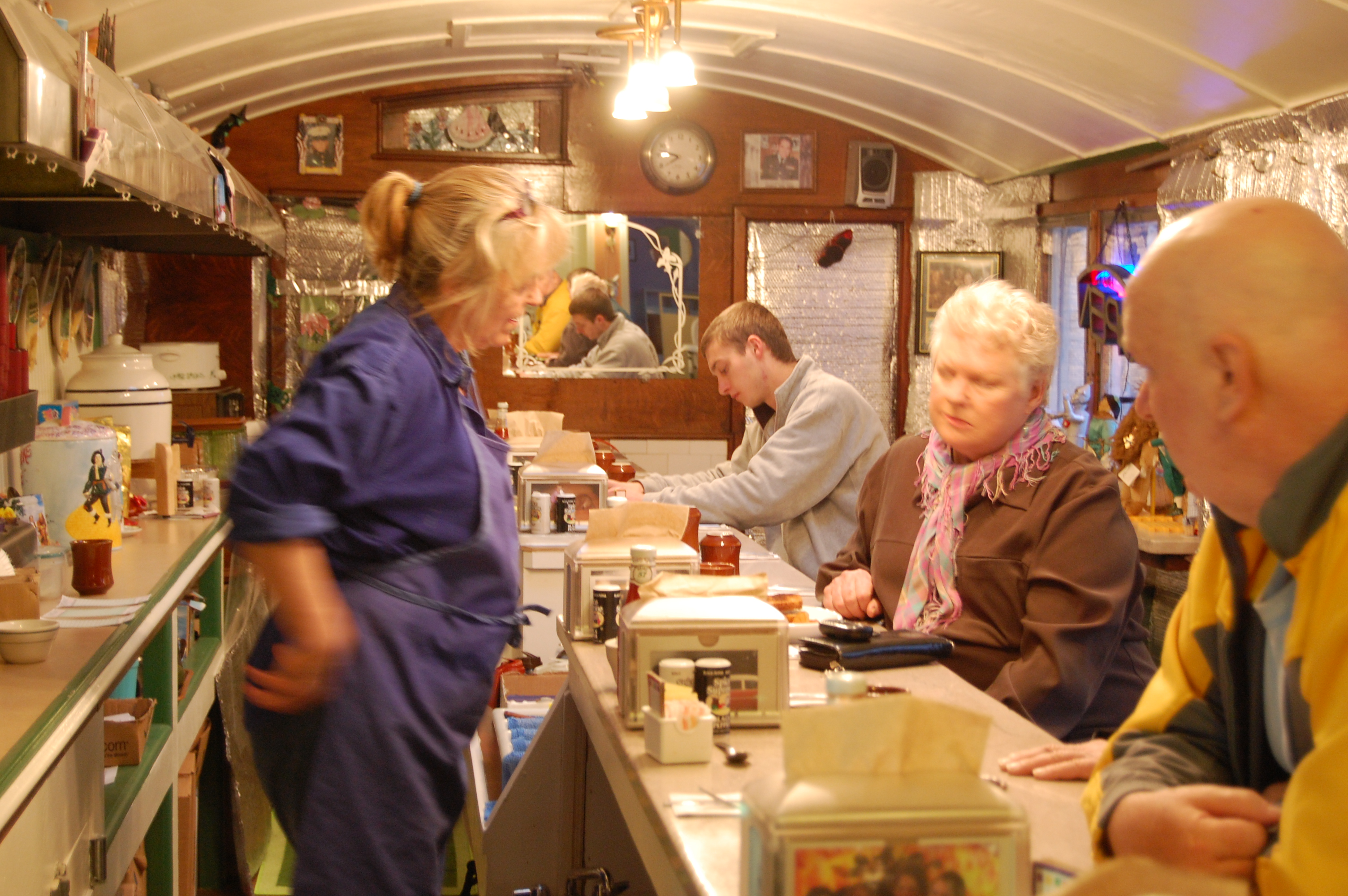 Caption: Barbara at her new Tinman Diner.