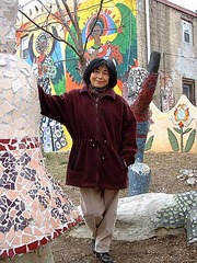 Caption: Artist Lily Yeh in North Philadelphia