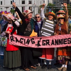 Caption: Raging Grannies Show Their Stuff, Credit: Ruth Robertson