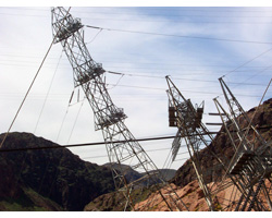 Caption: Power lines at Hoover Dam, Credit: Michael Plasmeier