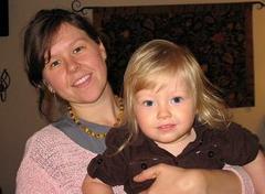 Caption: Stephanie Daugherty-Dennis and her daughter, Meadow, Credit: Brian Bull, WPR