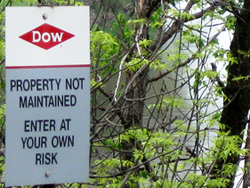 Caption: Residents are warned by Dow to 'enter at their own risk', Credit: Vincent Duffy