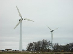 Caption: Wind turbines power Howard, SD