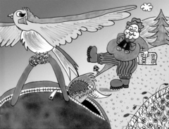 Caption: Illustration for "A Little Bird Told Me," published in the book UNCLE DUNKLE AND DONNIE, Credit: Joe Bevilacqua