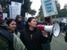 Caption: A protester with a bullhorn outside Wheeler Hall on the UC Berkeley campus, Credit: www.oaklandnorth.net