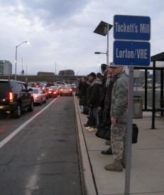 Caption: Slugging at the Pentagon is just one of the ways people in the Washington region develop their own methods of avoiding traffic-clogged highways., Credit: David Schultz/WAMU