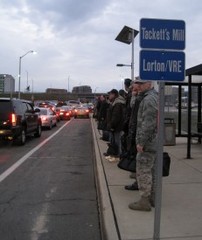 Caption: Slugging at the Pentagon is just one of the ways people in the Washington region develop their own methods of avoiding traffic-clogged highways., Credit: David Schultz/WAMU
