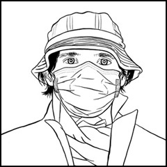Caption: Matthew Wearing Mask, Credit: Helena Keeffe