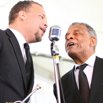 Caption: Preservation Hall Jazz Band performs at the Newport Folk Festival 2010., Credit: Shantel Mitchell for NPR