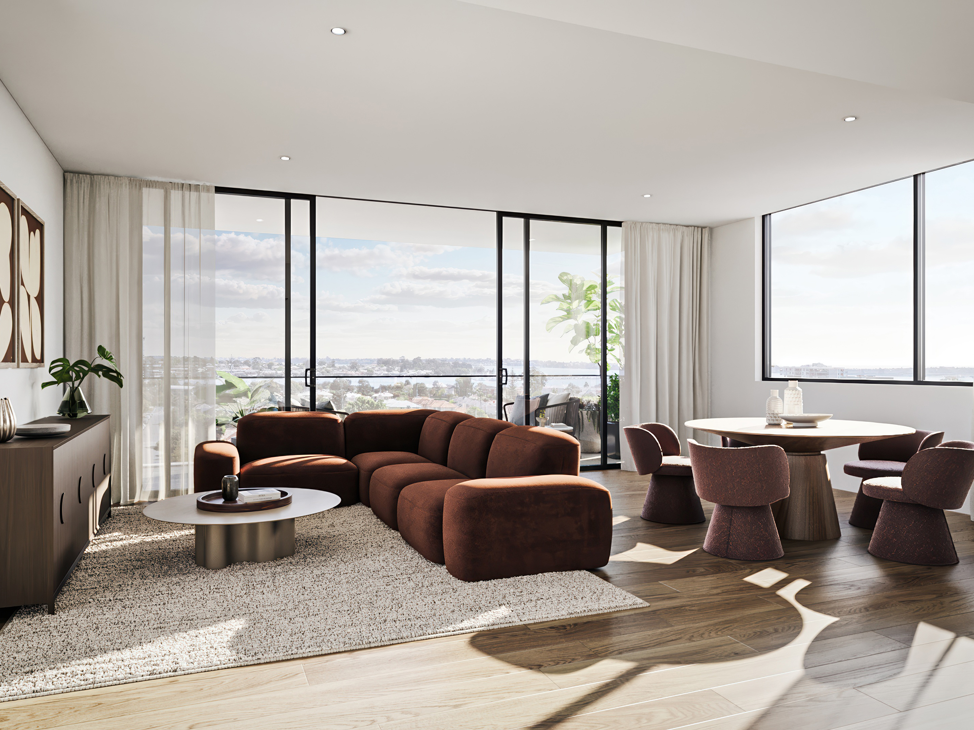 Upper-level three-bedroom