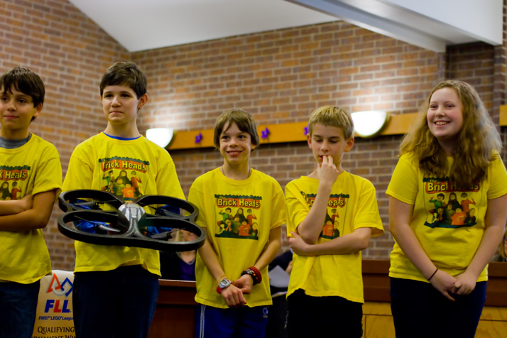 The Brickheads presented their idea for a drone to help in the aftermath of a tornado to the Prairie Village City Council.
