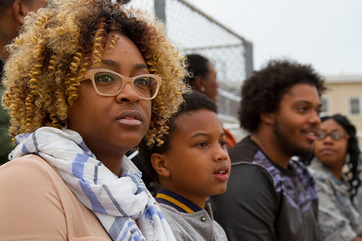 Tameca Williams and her son Michael Henderson scanned the field for Andre Bowie, Williams' eldest son.