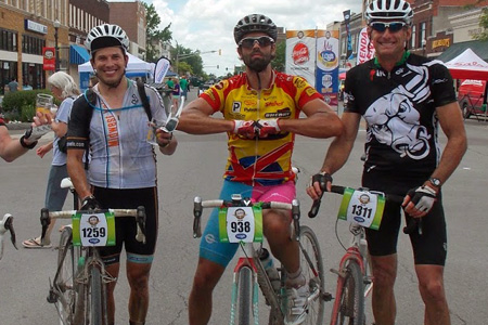 Rocky Remy, left, with second-place finisher Andrew Vontz of San Francisco, and fifth-place finisher Robert Schloegel.