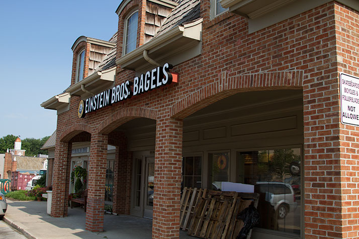 Construction crews have made significant progress on interior renovations to the new Einstein Bros. Bagels location at the Village Shops.