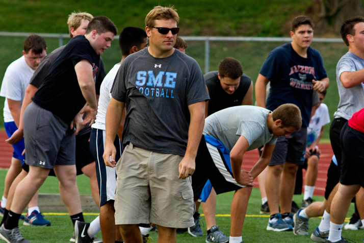 Head football coach Dustin Delaney and his Lancers will kick off the 2014 season Sept. 5 against Gardner-Edgerton.