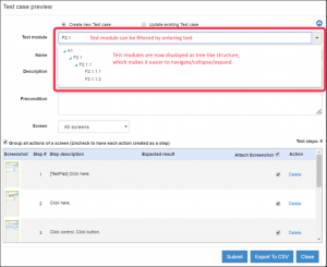 qTest - Sessions - Session Editor - Test Case preview dialog - Test module