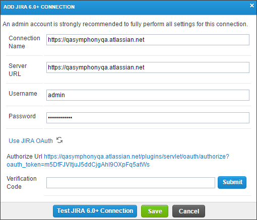 qTest - Project Settings - Integration Settings - Add Connection