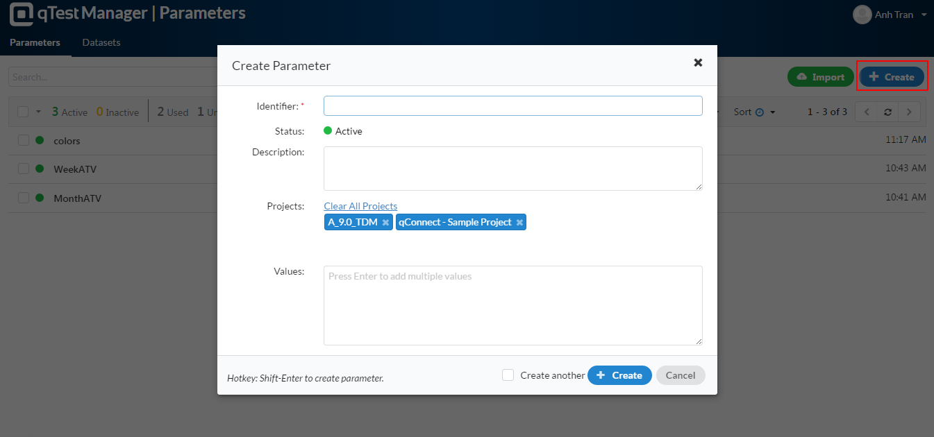 Create Parameter