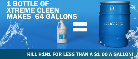 1 gallon of concentrated Xtreme Cleen disinfectant cleaner makes up to 62 gallons!