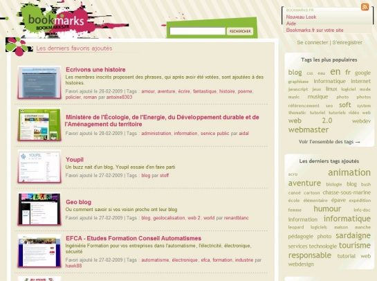Bookmarks screenshot