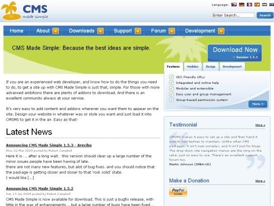 Cmsmadesimple screenshot