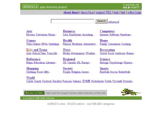Dmoz screenshot