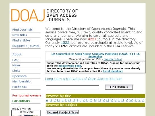 Doaj screenshot