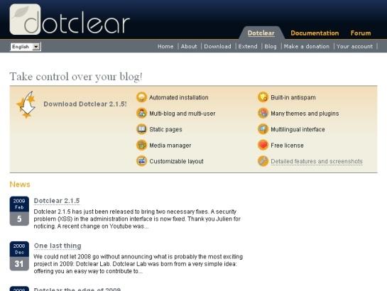 Dotclear screenshot