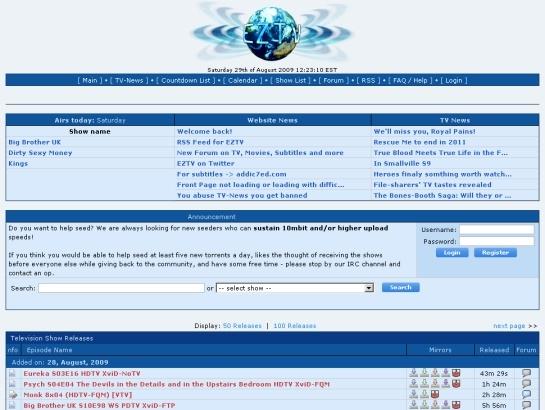 Eztv screenshot